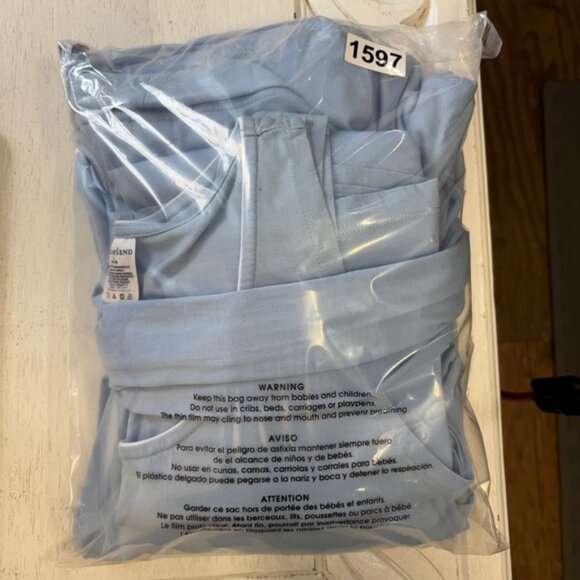 Land's End Cotton Robe Nightgown SET Blue L 14-16 Midi - Picture 7 of 8